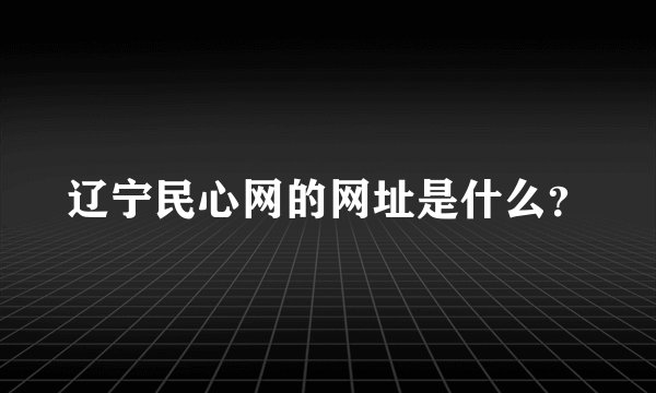 辽宁民心网的网址是什么？