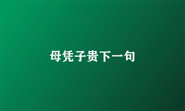 母凭子贵下一句