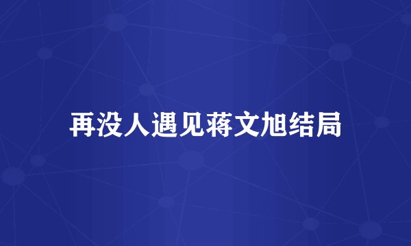 再没人遇见蒋文旭结局