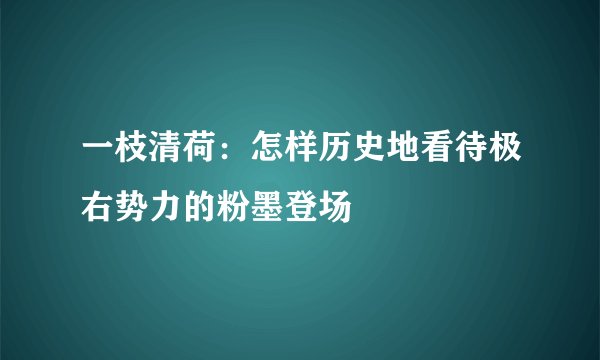 一枝清荷：怎样历史地看待极右势力的粉墨登场