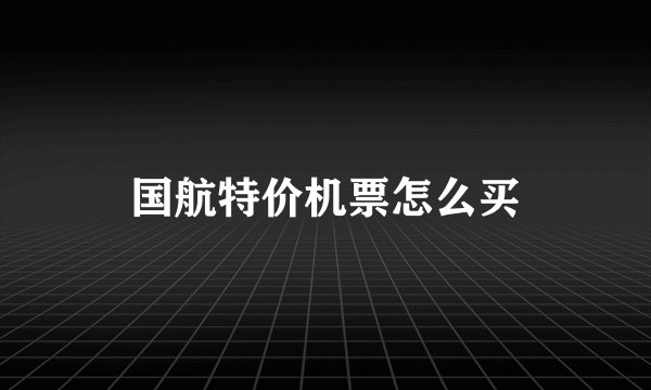 国航特价机票怎么买