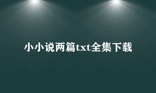 小小说两篇txt全集下载