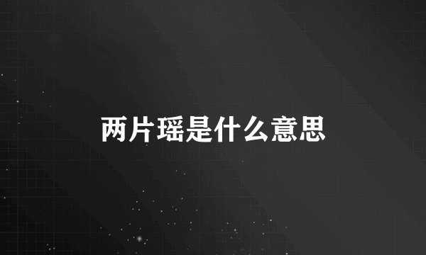 两片瑶是什么意思