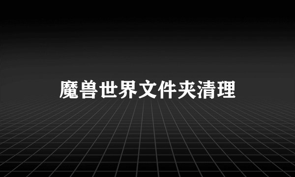 魔兽世界文件夹清理