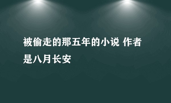 被偷走的那五年的小说 作者是八月长安