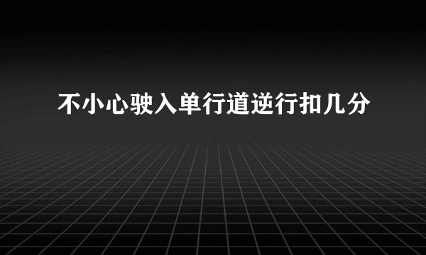 不小心驶入单行道逆行扣几分