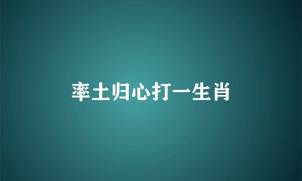 率土归心打一生肖