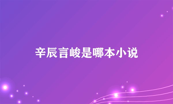 辛辰言峻是哪本小说