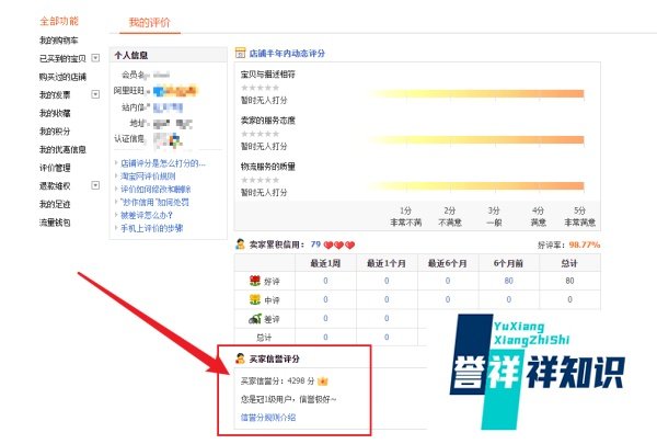 新版淘宝买家怎样查询信誉等级
