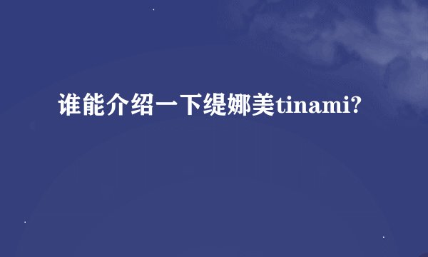谁能介绍一下缇娜美tinami?