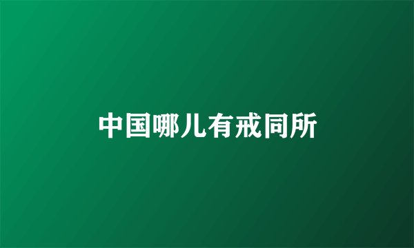 中国哪儿有戒同所