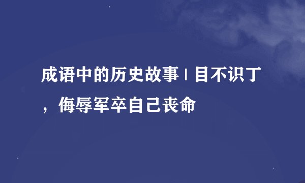 成语中的历史故事 | 目不识丁，侮辱军卒自己丧命