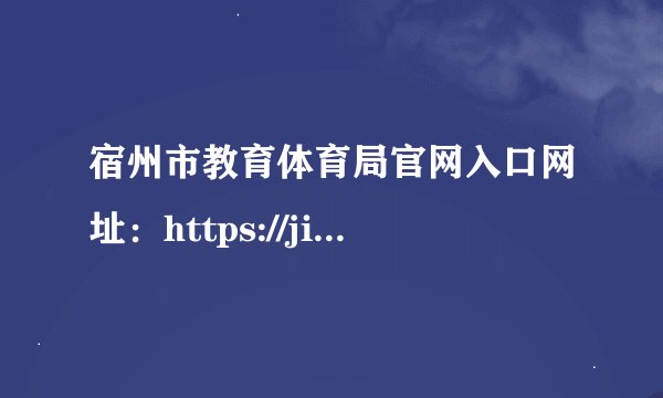 宿州市教育体育局官网入口网址：https://jiaotiju.ahsz.gov.cn/