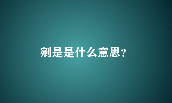 剜是是什么意思？