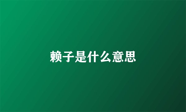 赖子是什么意思