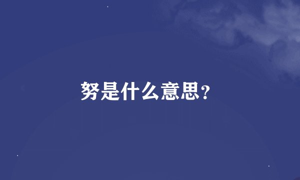 努是什么意思？