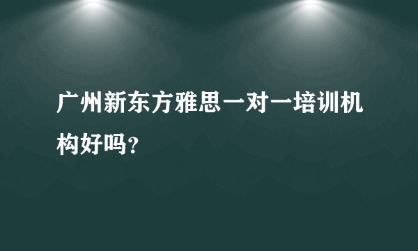 广州新东方雅思一对一培训机构好吗？