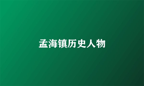 孟海镇历史人物