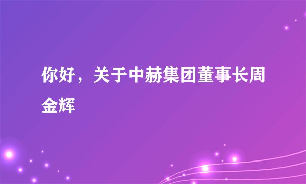 你好，关于中赫集团董事长周金辉