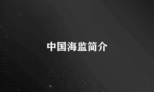 中国海监简介