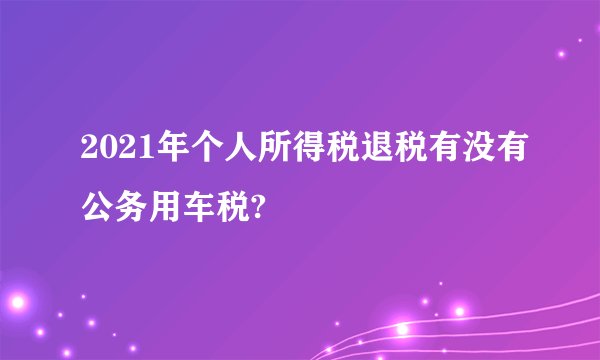 2021年个人所得税退税有没有公务用车税?