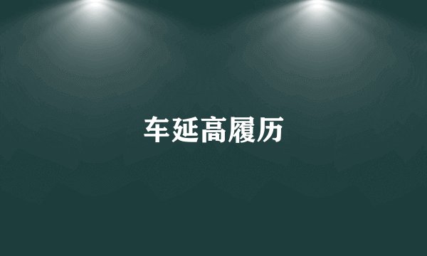 车延高履历