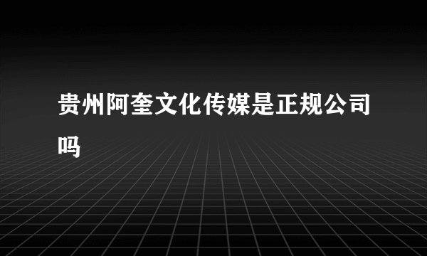 贵州阿奎文化传媒是正规公司吗