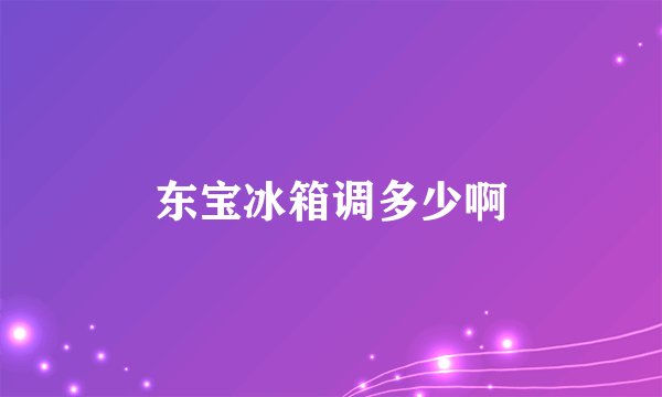 东宝冰箱调多少啊
