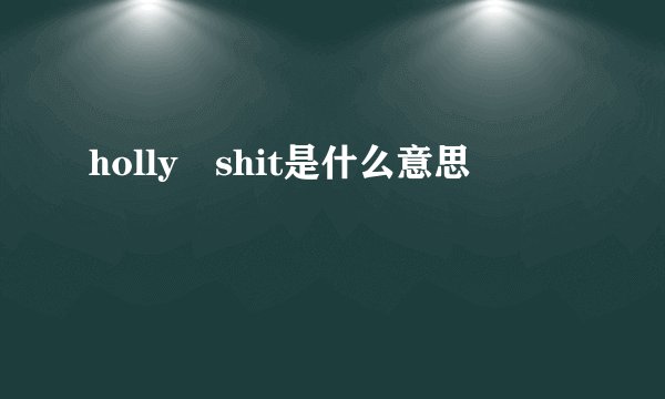 holly shit是什么意思