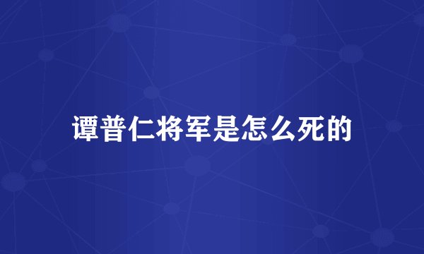 谭普仁将军是怎么死的