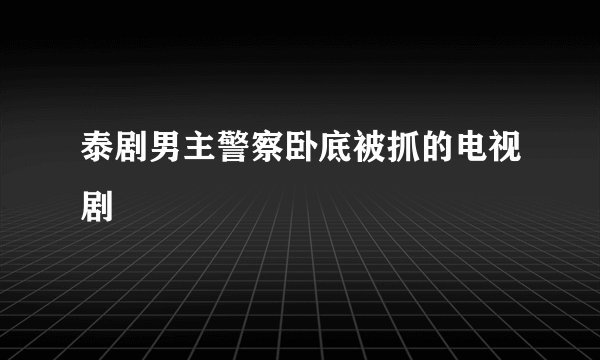 泰剧男主警察卧底被抓的电视剧