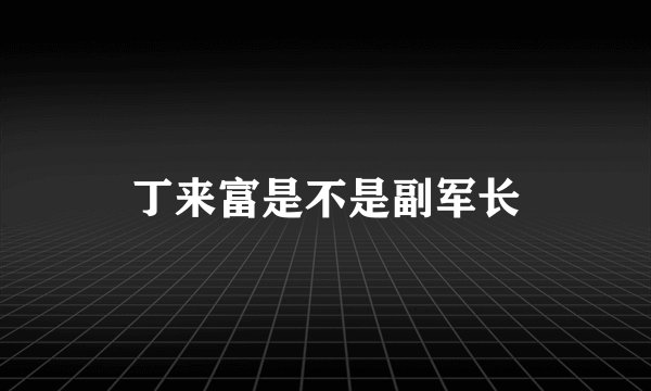 丁来富是不是副军长