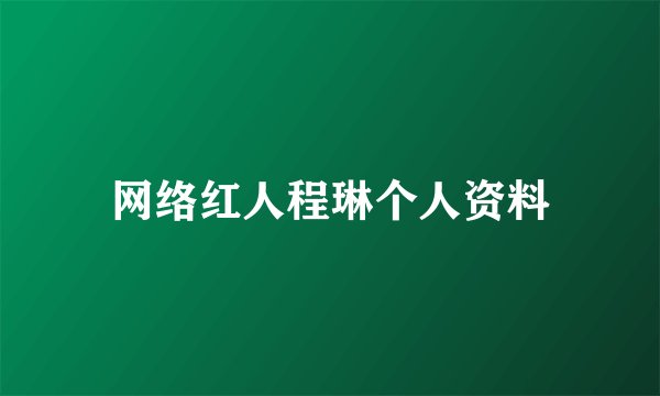 网络红人程琳个人资料