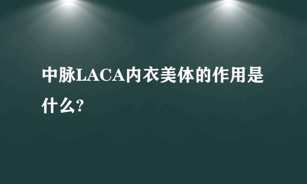 中脉LACA内衣美体的作用是什么?