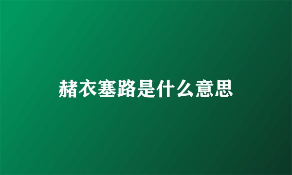 赭衣塞路是什么意思