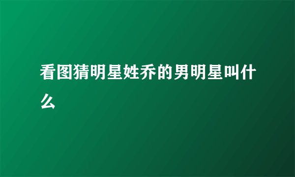 看图猜明星姓乔的男明星叫什么