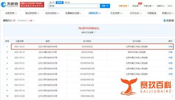 贾跃亭被恢复执行9554万，被执行总额超70亿