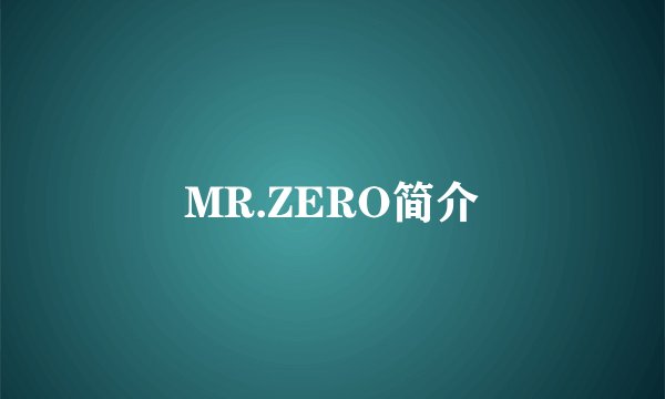MR.ZERO简介