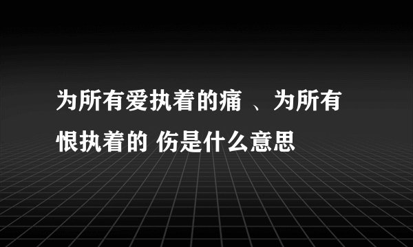 为所有爱执着的痛 、为所有恨执着的 伤是什么意思