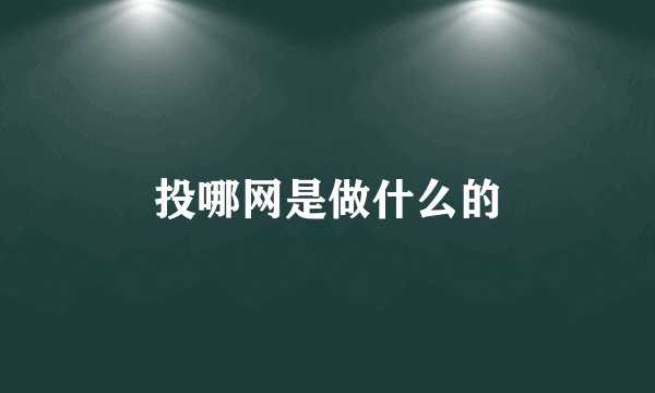 投哪网是做什么的