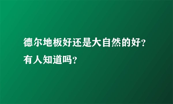 德尔地板好还是大自然的好？有人知道吗？