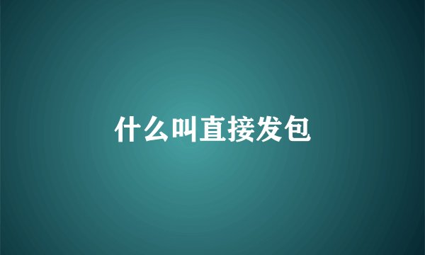 什么叫直接发包