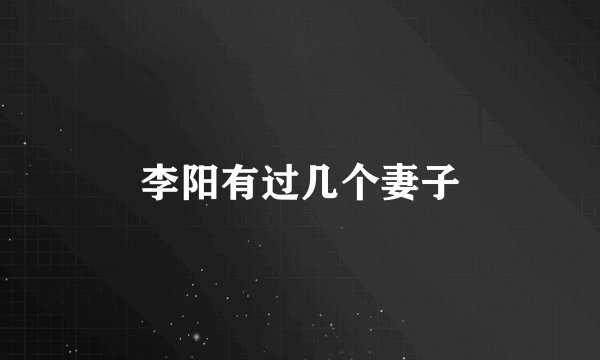 李阳有过几个妻子