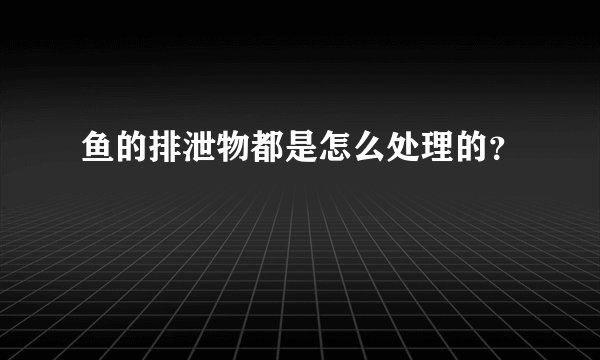 鱼的排泄物都是怎么处理的？