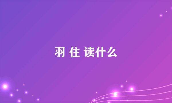 羽 住 读什么
