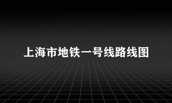 上海市地铁一号线路线图
