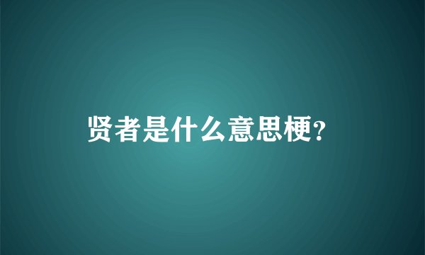 贤者是什么意思梗？