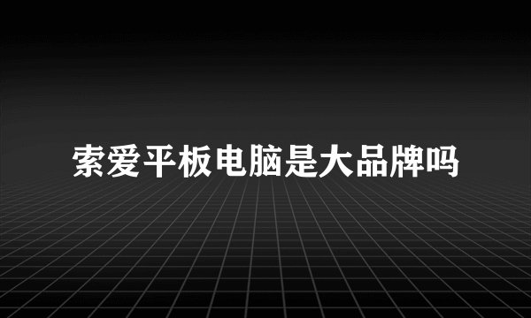索爱平板电脑是大品牌吗
