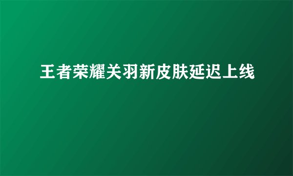 王者荣耀关羽新皮肤延迟上线