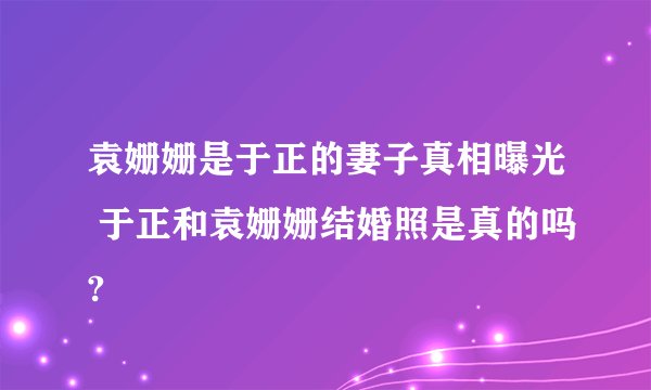 袁姗姗是于正的妻子真相曝光 于正和袁姗姗结婚照是真的吗?